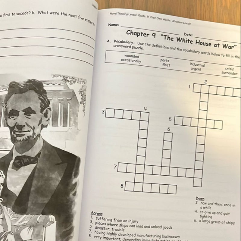 Novel Thinking- In Their Own Words Abraham Lincoln Lesson Guide 