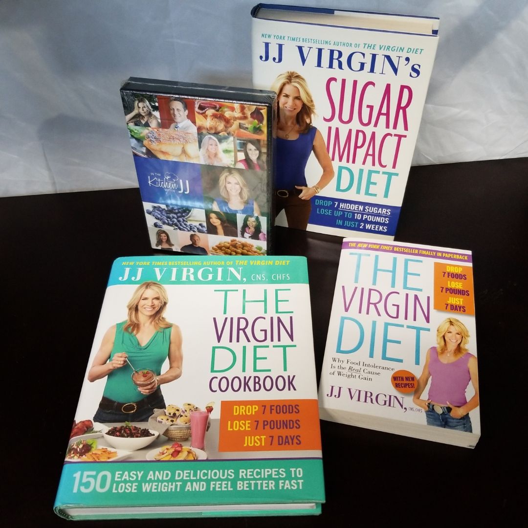 JJ Virgin Sugar Impact Diet book, cookbook, and 8 DVDs set