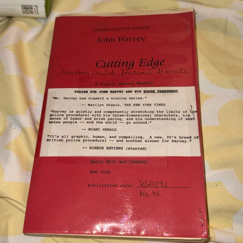 CUTTING EDGE SIGNED UNCORRECTED PROOF