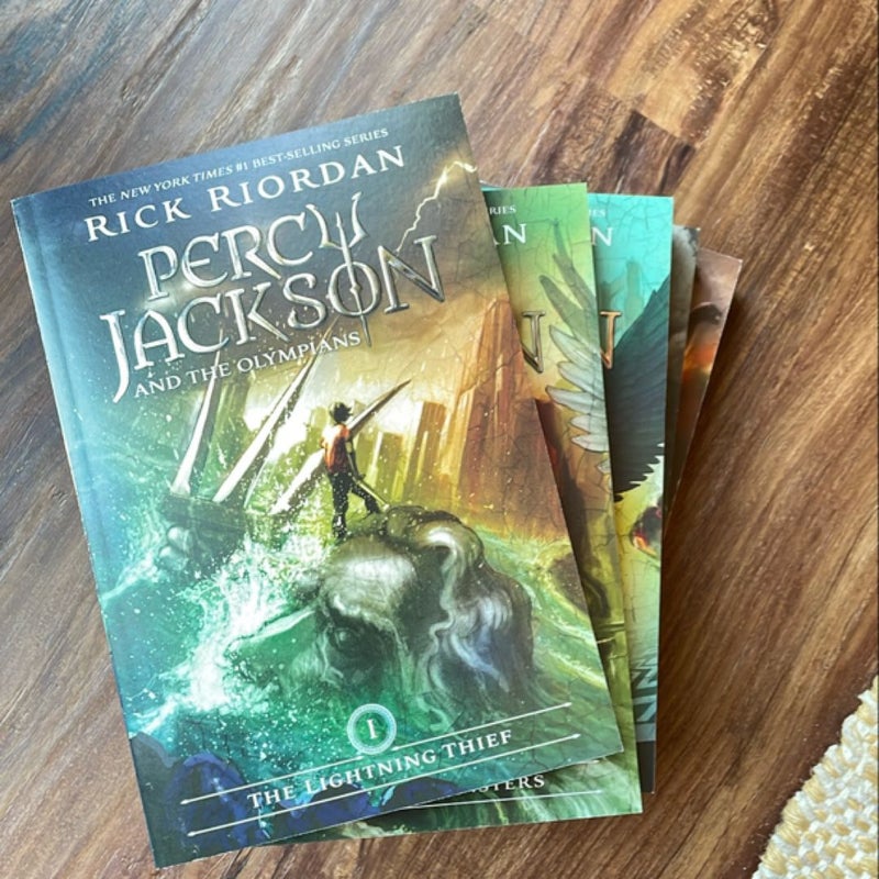 Percy Jackson and the Olympians 5 Book Paperback Boxed Set (new Covers W/poster)