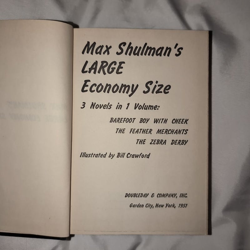 Max Shulman's Large Economy Size 3 Novels In 1 Volume 