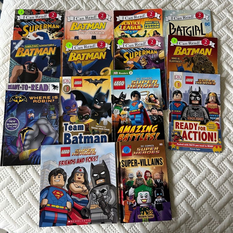BUNDLE - 14 Easy Readers: Batman, Superman and DC Comics