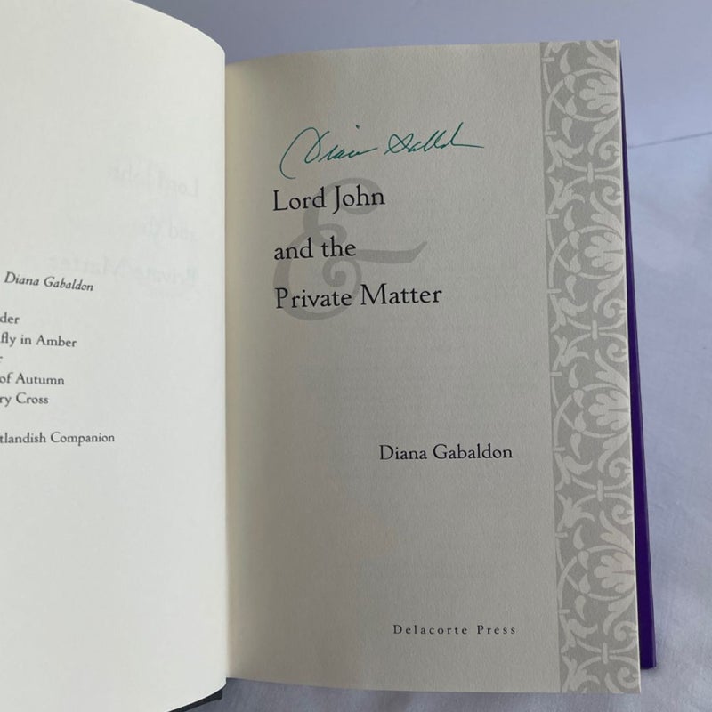 SIGNED Lord John and the Private Matter