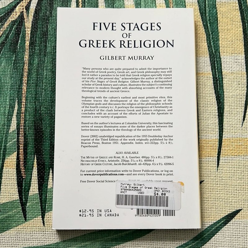 Five Stages of Greek Religion by Gilbert Murray, Paperback | Pangobooks