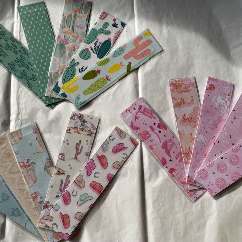 2 Handmade Laminated Bookmarks 