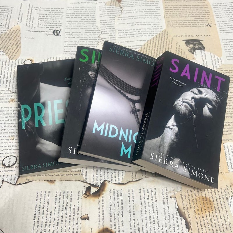 Priest Series by Sierra Simone paperback books indie edition Out of print covers