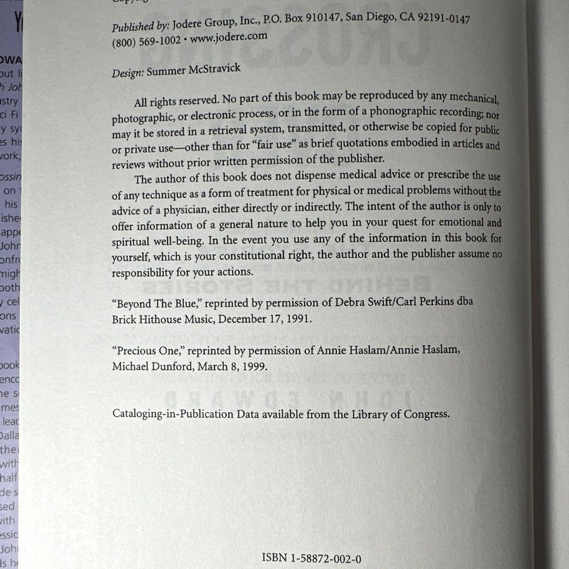 Crossing Over The Stories Behind the Stories HC By John Edward First edition