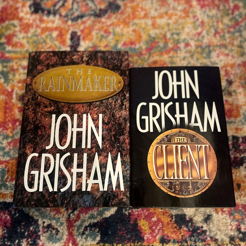 John Grisham Bundle of Two The Rainmaker And The Client Book Bundle Hard Cover