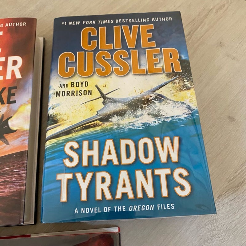 Lot Of Three (3) Clive Cussler Novels 1st Printing Oregon Files ExLibrary