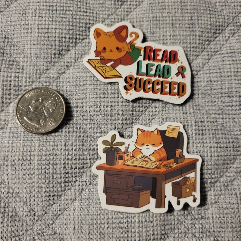 Book & Cat Themed Magnets 10pack 