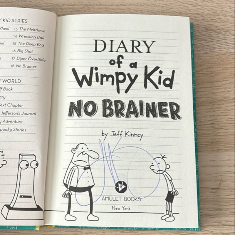 No Brainer (Diary of a Wimpy Kid Book 18) - Autographed copy
