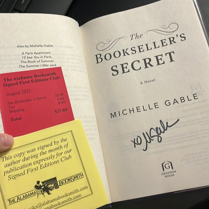 SIGNED first print The Bookseller's Secret