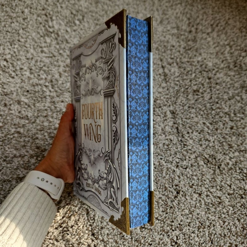 Fourth Wing and Iron Flame Bookish Box Exlusive Luxe Editions with page inserts