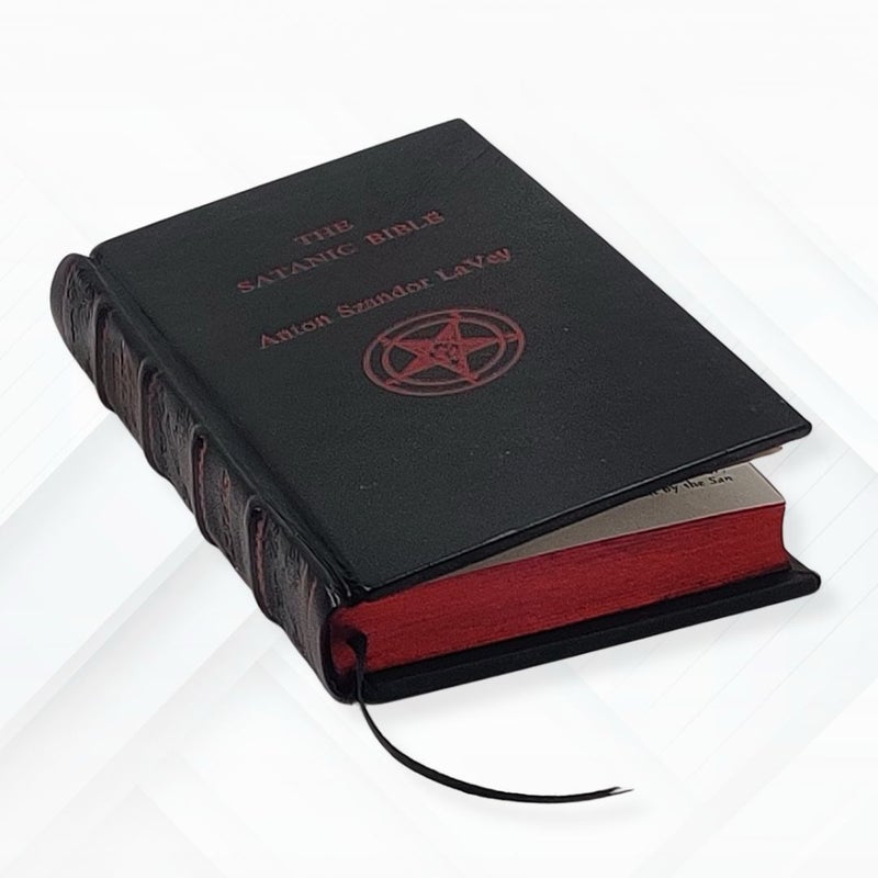 The Satanic Bible by Anton S. LaVey, leather-bound