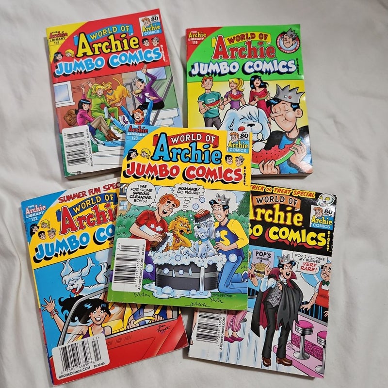 World of Archie Jumbo Comics - 5 book lot