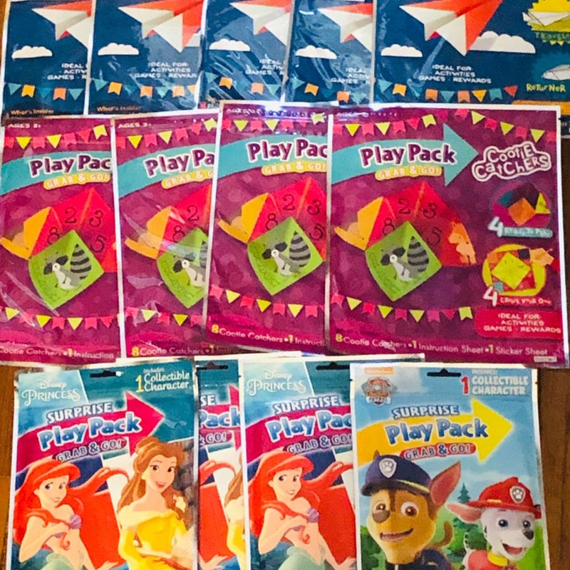 LOT OF 13 PLAYPACK GRAB & GO! Activity Stickers Games Collectible Coloring Sets