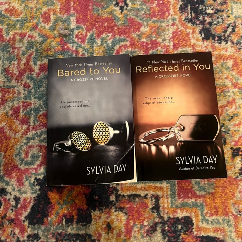 Crossfire Novels:"Bared to You" & "Reflected in You" Sylvia Day (PB) Good