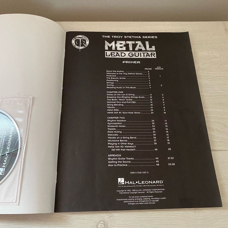 Metal Lead Guitar Primer Book/Online Audio