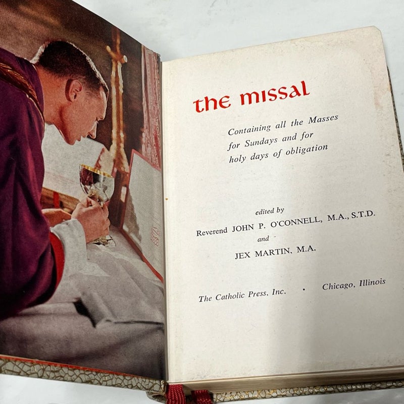 The Missal, Containing All The Masses For Sundays & Holy Days Vintage ( 1955 )