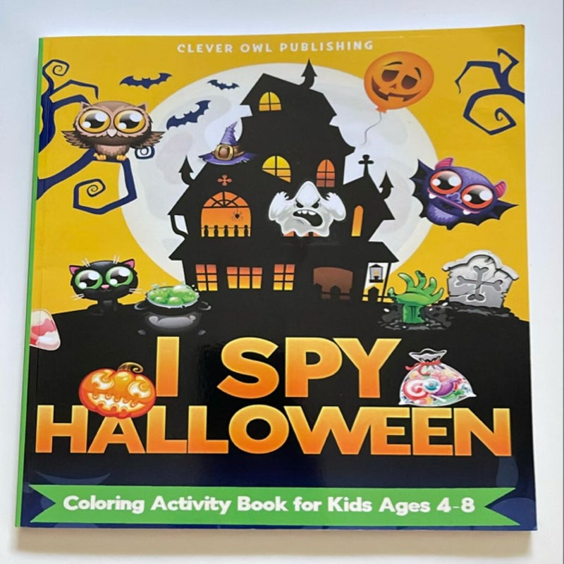 I Spy Halloween: Coloring Activity Book for Kids Ages 4-8