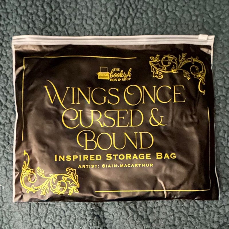 Wings once cursed and Bound *signed* special edition book and zippered storage cloth bag