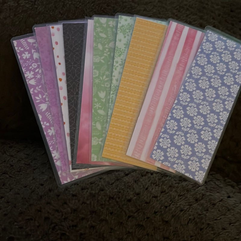 10 double side laminate bookmarks spring summer flowers