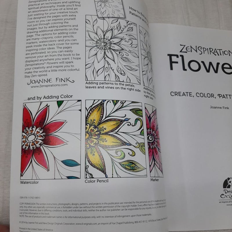 Zenspirations Coloring Book Flowers