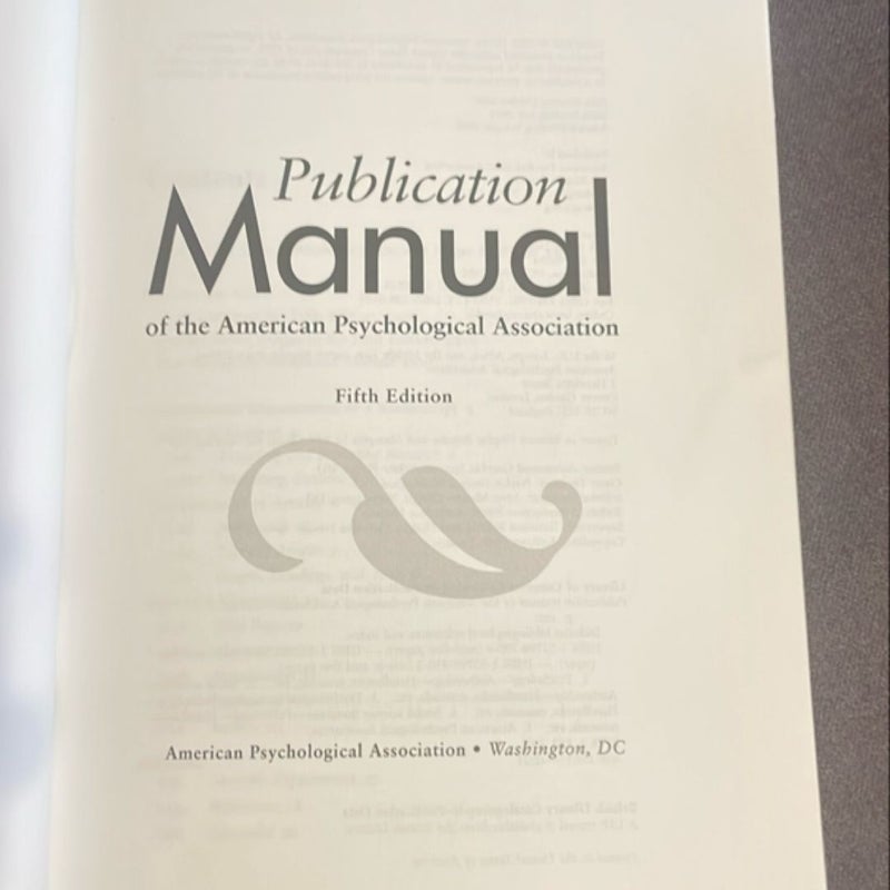 Publication Manual of the American Psychological Association