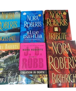 Nora Roberts Romantic Suspense HC Books Birthright,Tribute,Rivers End, Lot Of  6