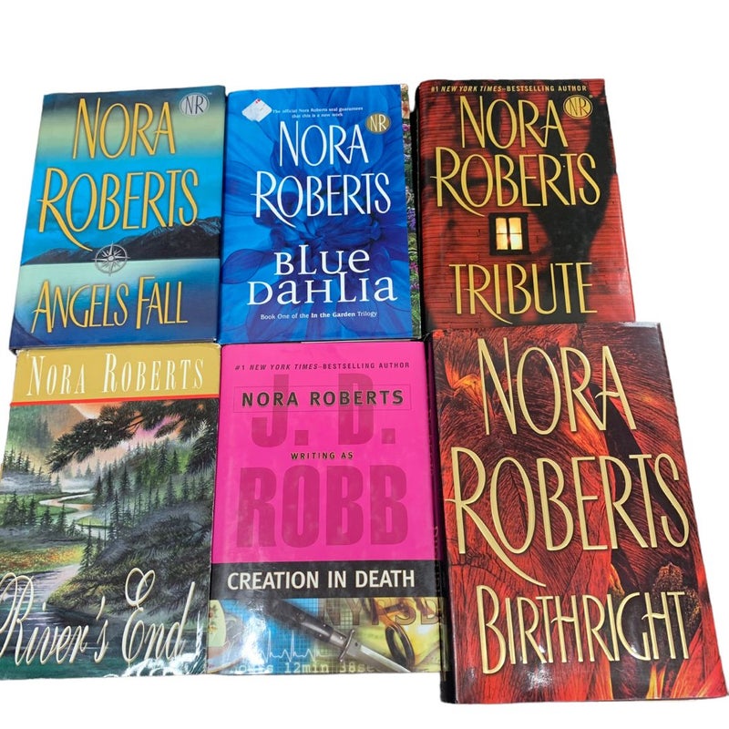 Nora Roberts Romantic Suspense HC Books Birthright,Tribute,Rivers End, Lot Of  6