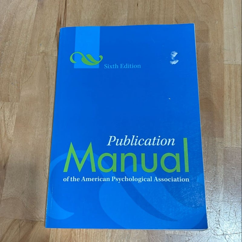 Publication Manual of the American Psychological Association