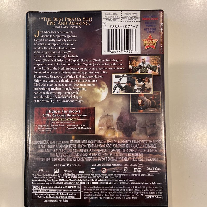 DVD-Pirates of the Caribbean-at World’s End