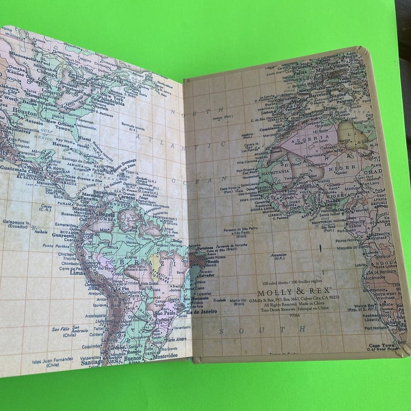 World Map Lined Journal 