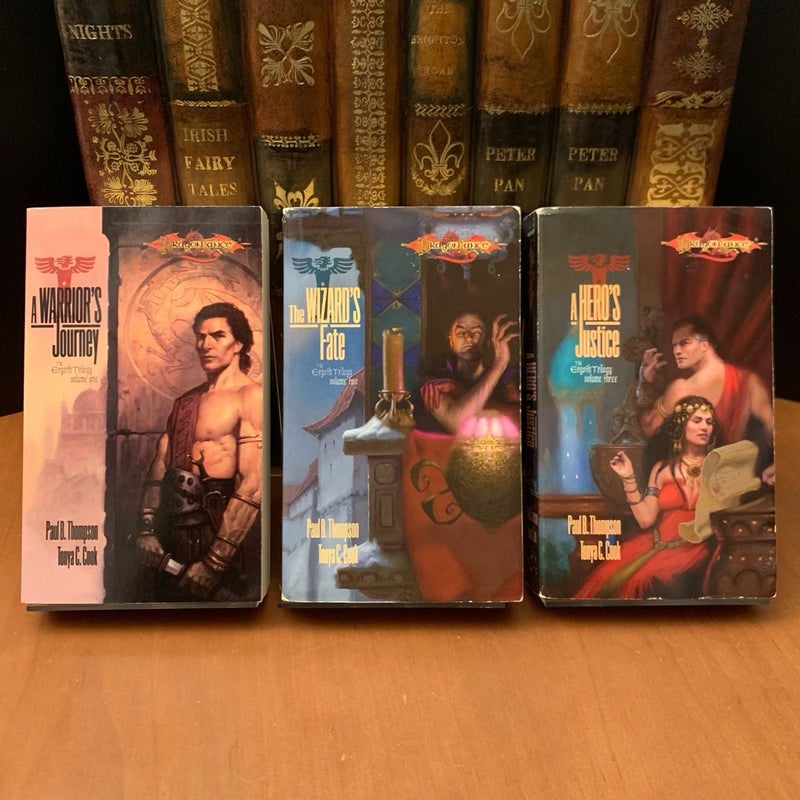 DragonLance: Complete Ergoth Trilogy Set: A Warrior’s Journey, The Wizard’s Fate, A Hero’s Justice, All First Edition First Printing