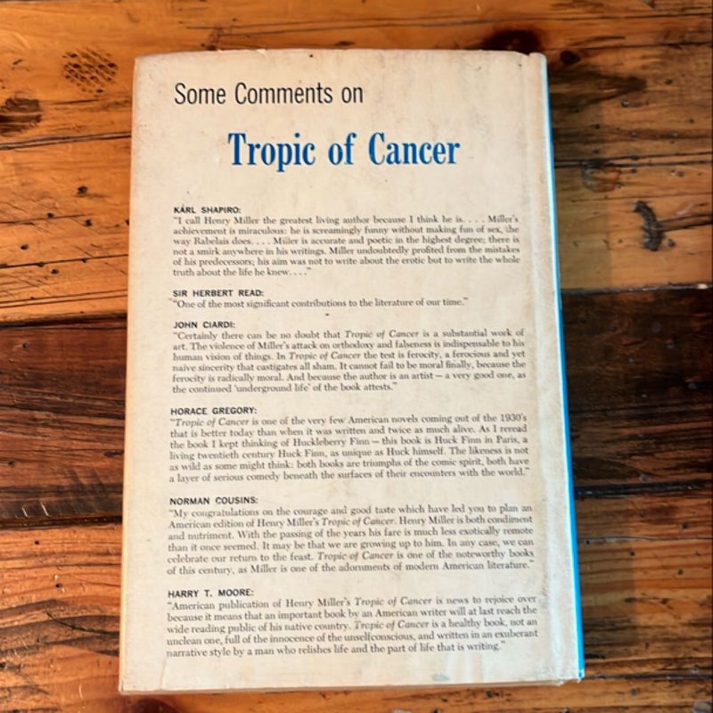 TROPIC OF CANCER 1961 HC DJ Excellent
