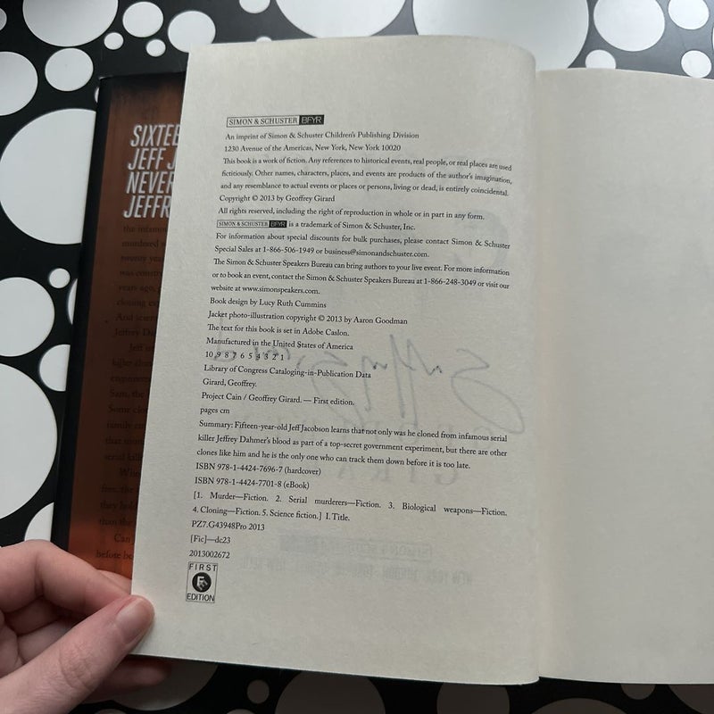 SIGNED FIRST EDITION Project Cain
