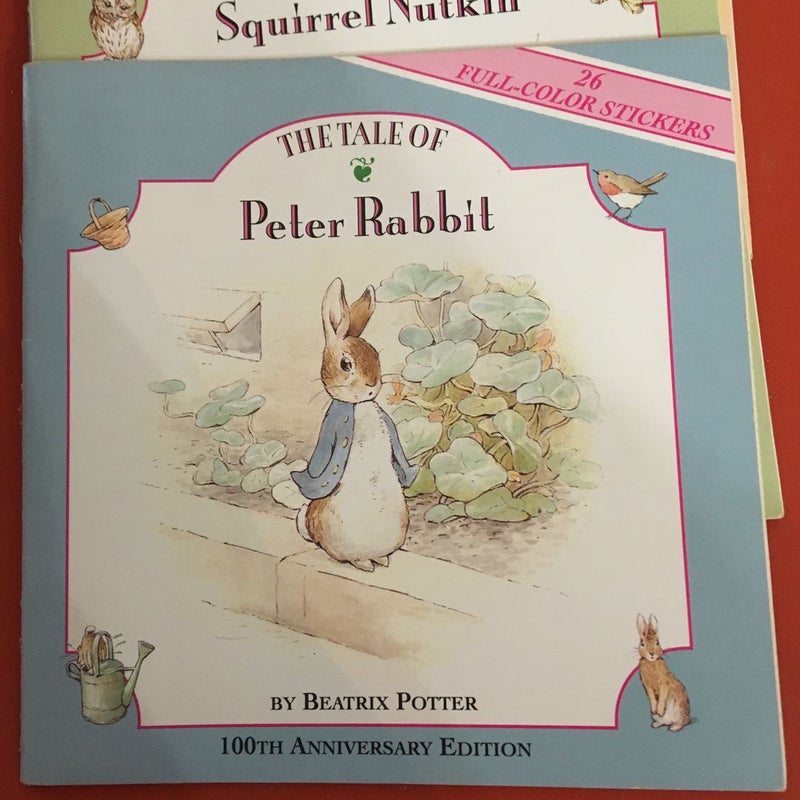 Timmy Tiptoes, Squirrel Nutkin, Peter Rabbit, Mr. Jeremy Fisher, Benjamin Bunny 