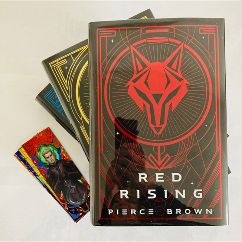 Red Rising Trilogy SIGNED Fairyloot Iron Editions w/ Fairyloot Red Rising Bookmarks!