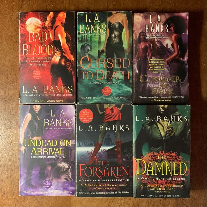 L. A. Banks 6 Book Collection: The Forsaken, Bad Blood, Cursed to Death, Conquer the Dark, The Damned, Undead on Arrival