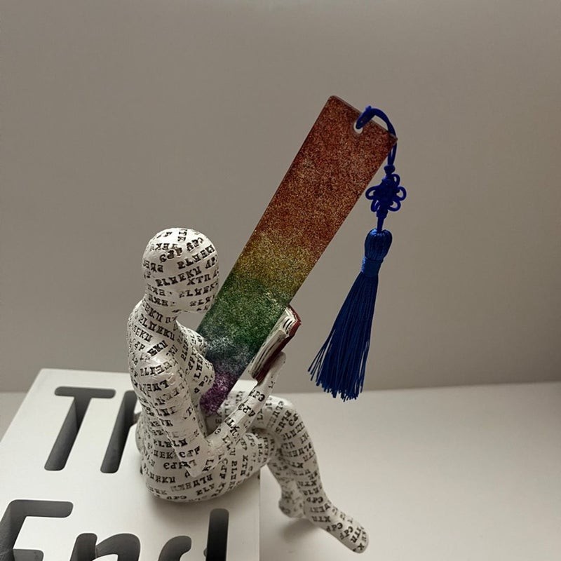 Resin Bookmark with Rainbow Glitter