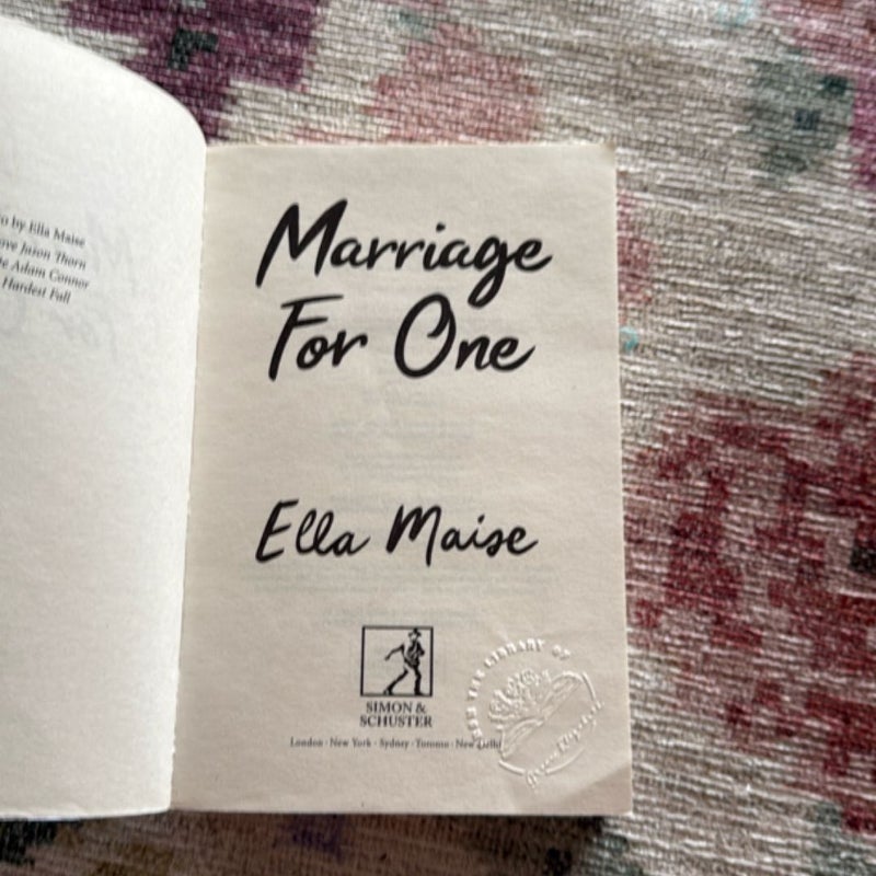 Marriage for one