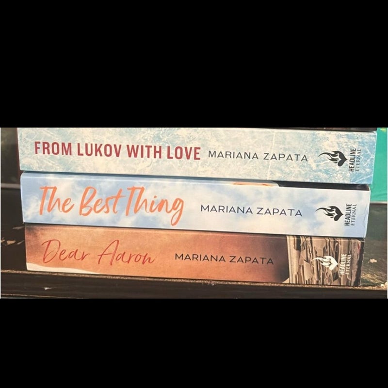 Mariana Zapata bookset: The Best Thing, Dear Aaron, From Lukov with Love