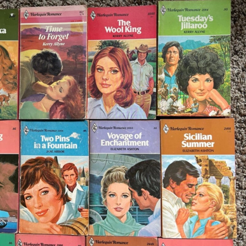 20 vintage harlequin books from the 1950’s - 1980’s