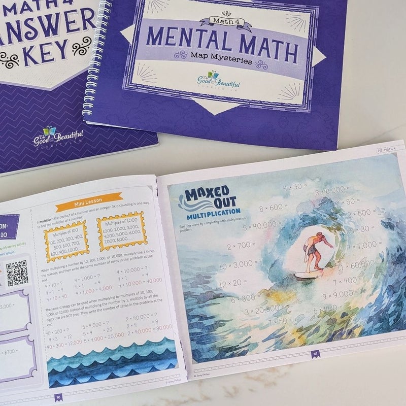 The Good and the Beautiful Math 4 Bundle (Course Book, Mental Math Book, Answer Key) 