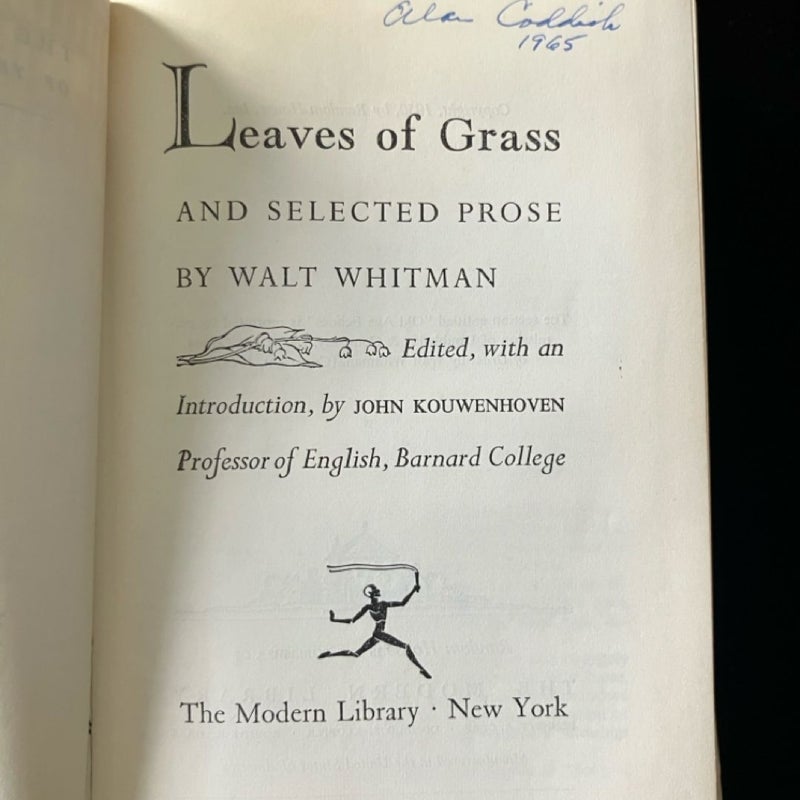 Leaves of Grass AND SELECTED PROSE