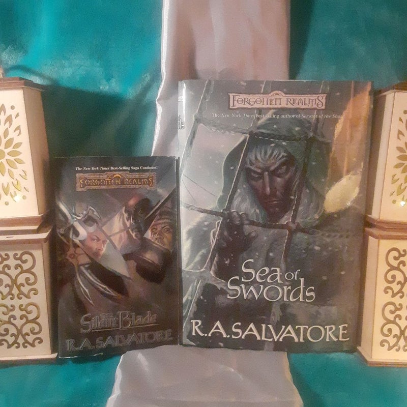 The Silent Blade & Sea of Swords ; 2 Forgotten Realms "Paths of Darkness" Drizzt books by R.A. Salvatore