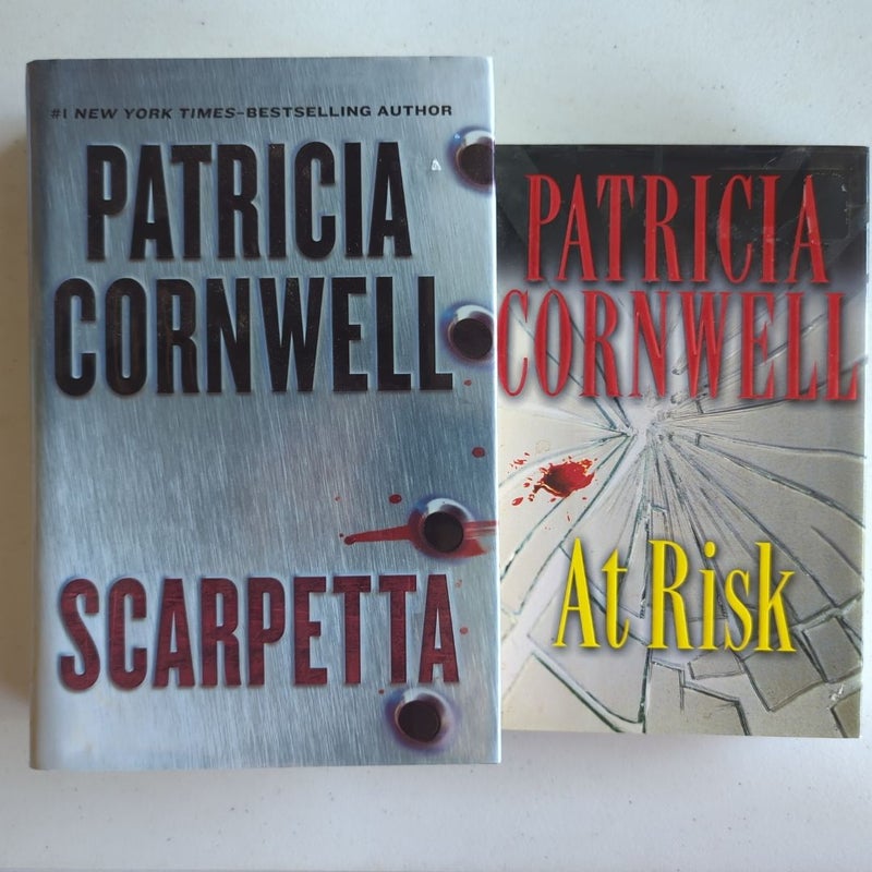2 Patricia Cornwell hardbacks: Scarpetta and At Risk