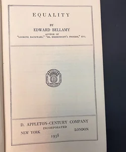 Equality, a Novel - Vintage Book 1938