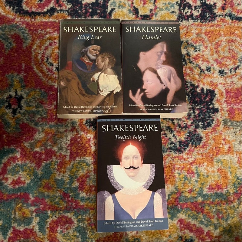 William Shakespeare Lot Of  3 PBs Bantam Classics 12th Night, Hamlet, King Lear