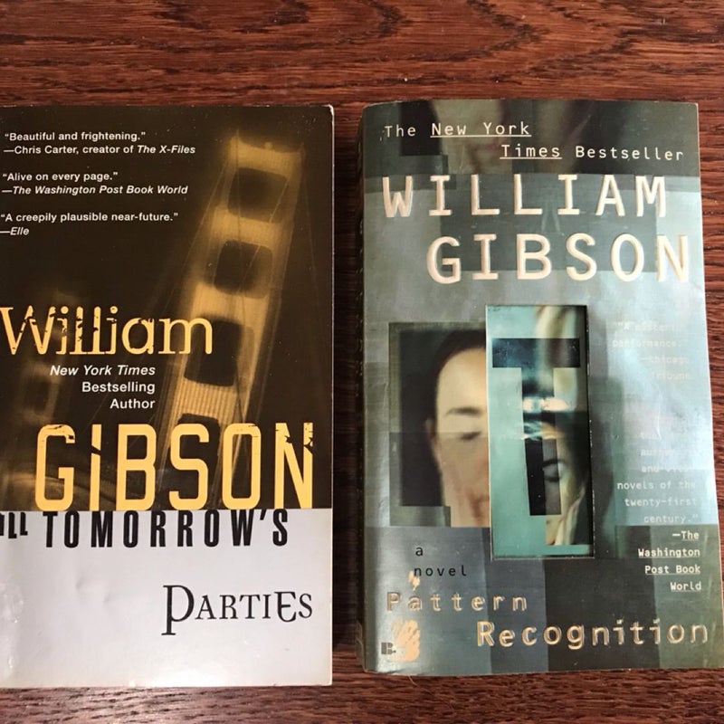 William Gibson Pattern Recognition + All Tomorrows Paries, VTG paperback, Sci-Fi, Lot of 2